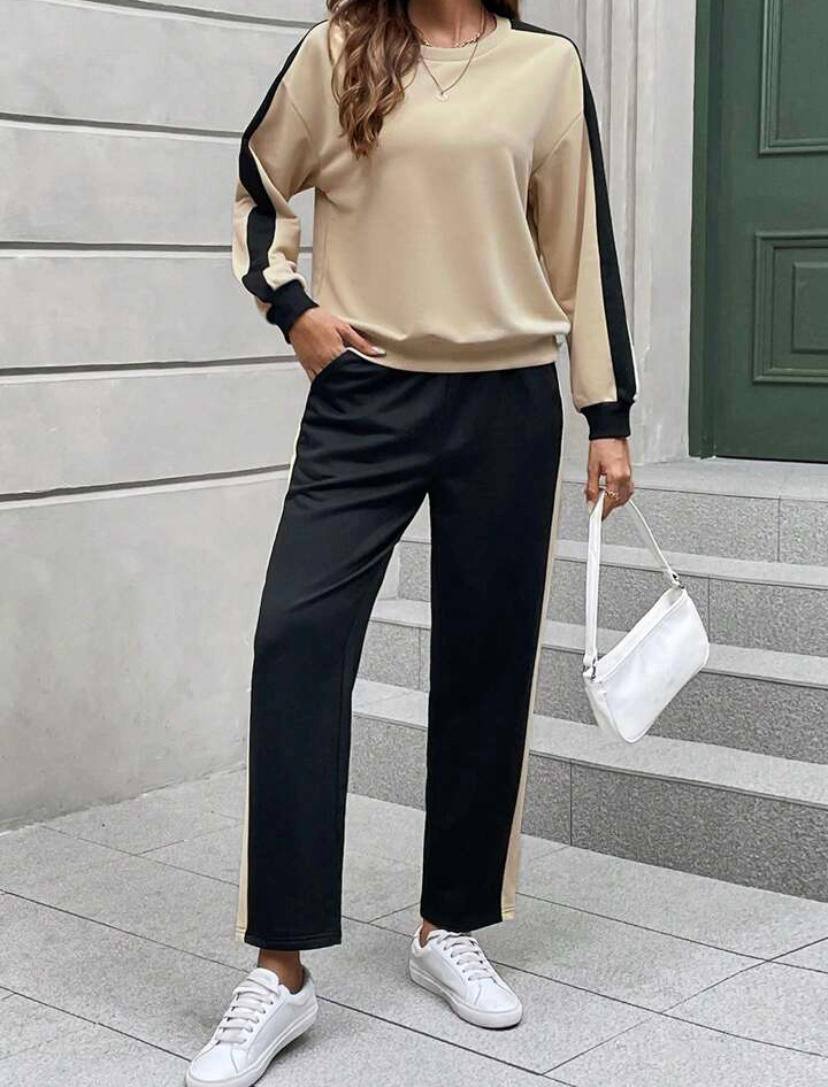 Round Neck Leisure Two-Piece Set