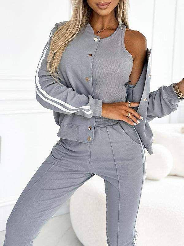 Striped Tape Patch Tank Top & Cuffed Pant
