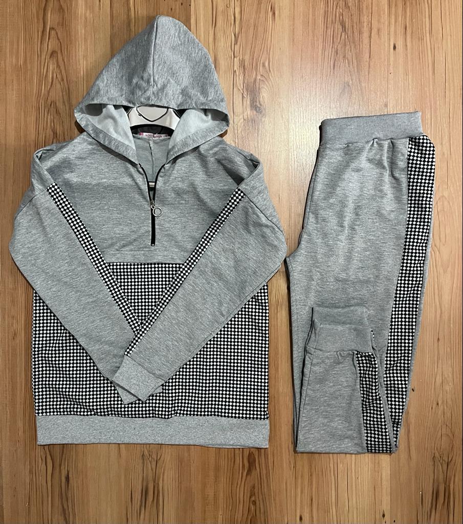 Printed Hoodie and Pants Matching Set